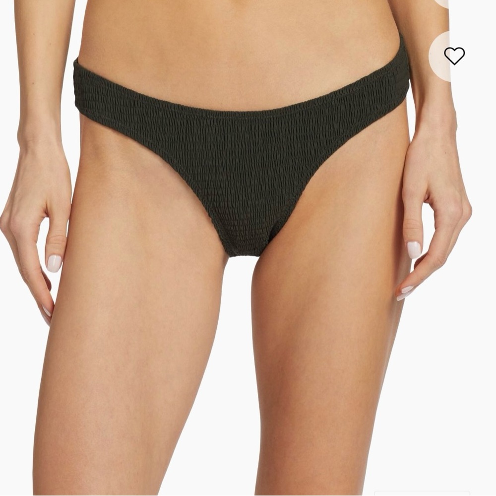 Toteme Smocked Mini Bikini Bottom - Dark Green